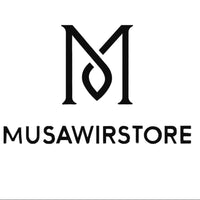 Black logo of Musawirstore on a white background