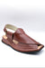 Brown sandal with a beige insole on a white background